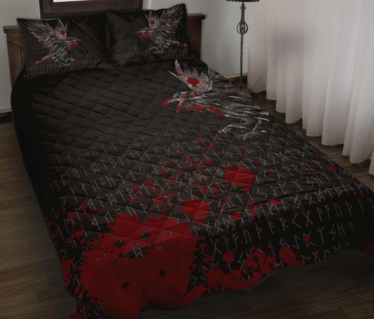 Viking Quilt Bed Set - The Raven Of Odin Rune Blood RLT12 - Wonder Print Shop