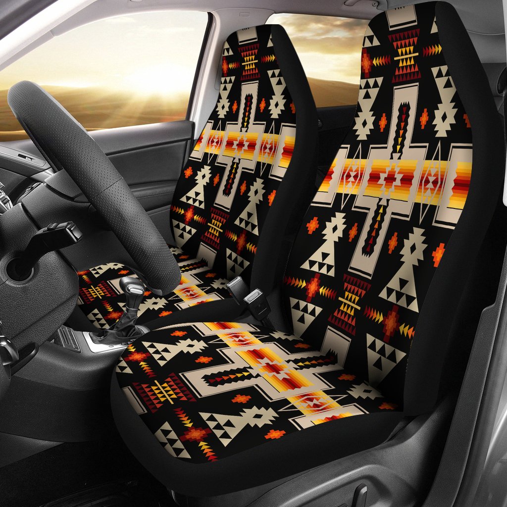 Black Tribe Design Native American Car Seat Covers LT10 - Wonder Print Shop