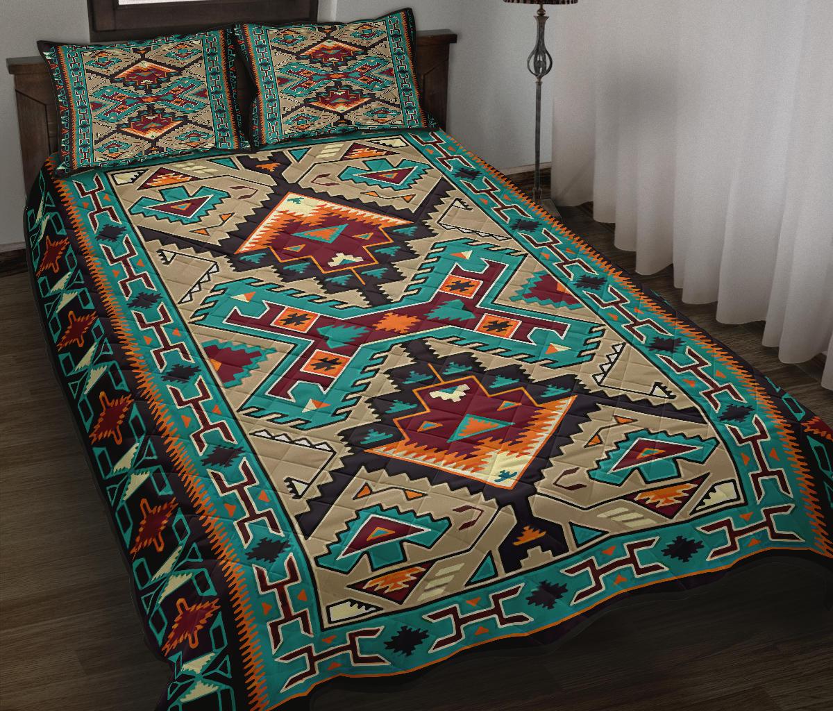 Blue Tribe Design Native American Quilt Bed Set LT10 - Wonder Print Shop