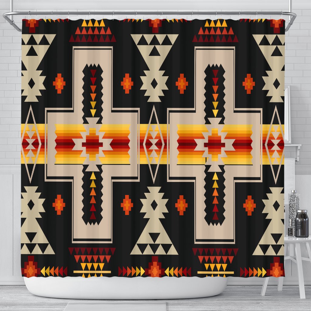 black-native-tribes-pattern-native-american-shower-curtain