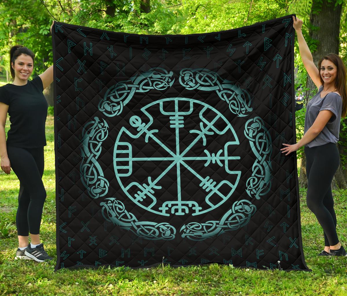 Viking Vegvisir Magic Navigation Compass Premium Quilt RLT12 - Wonder Print Shop