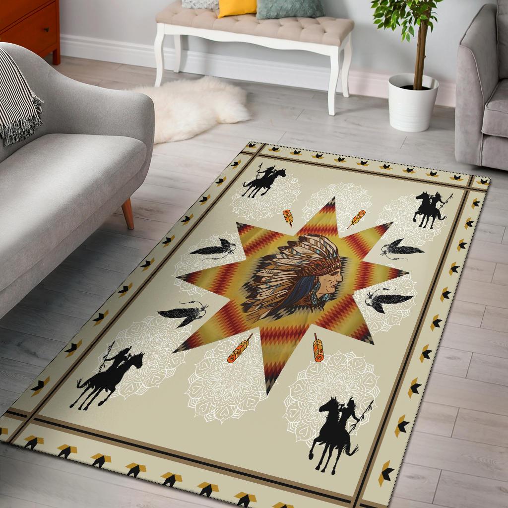Chief and Warriors Native American Area Rug LT10 - Wonder Print Shop
