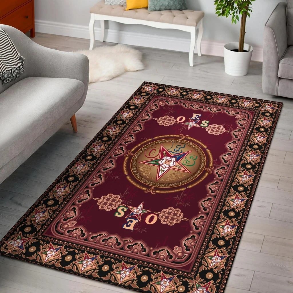 Wonder Print Shop Area Rug Shield Of Order Of Eastern Star OES LT10 - Wonder Print Shop