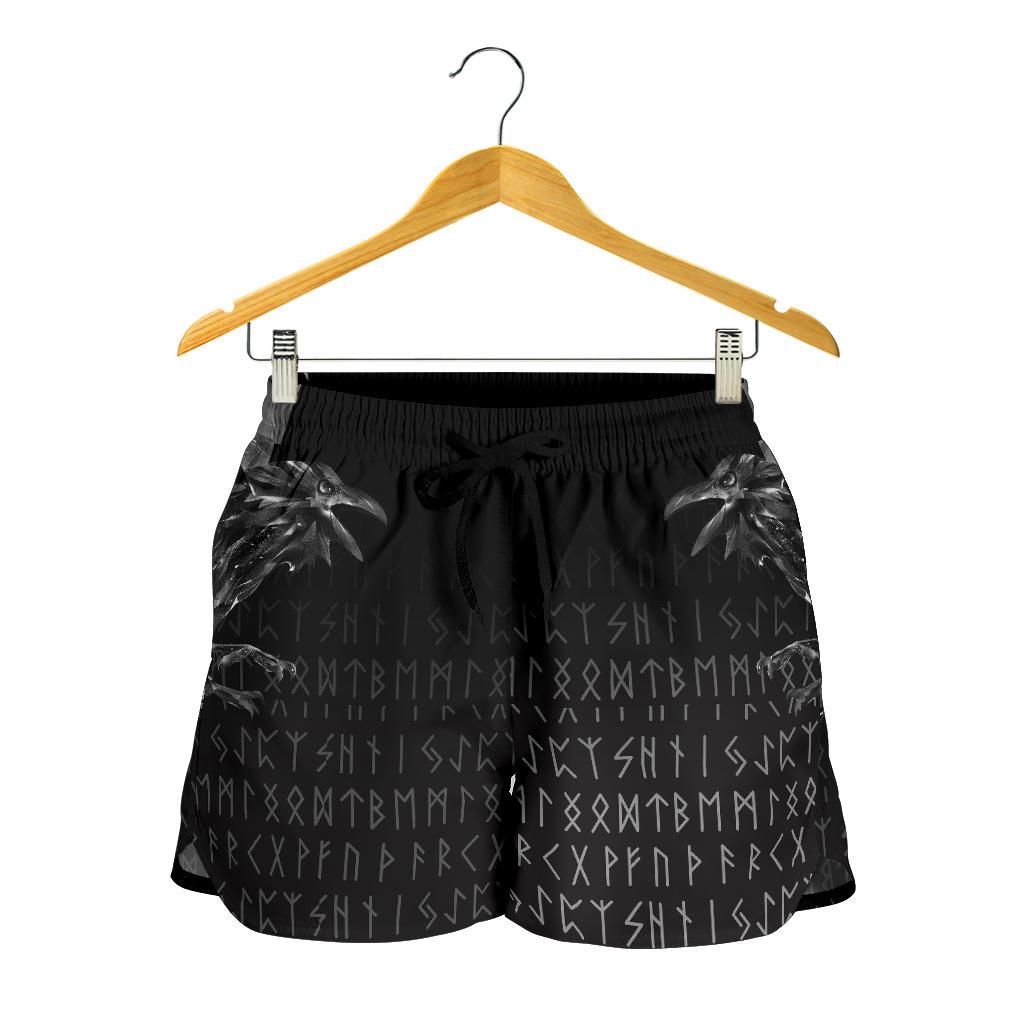 viking-womens-shorts-the-raven-of-odin-rune