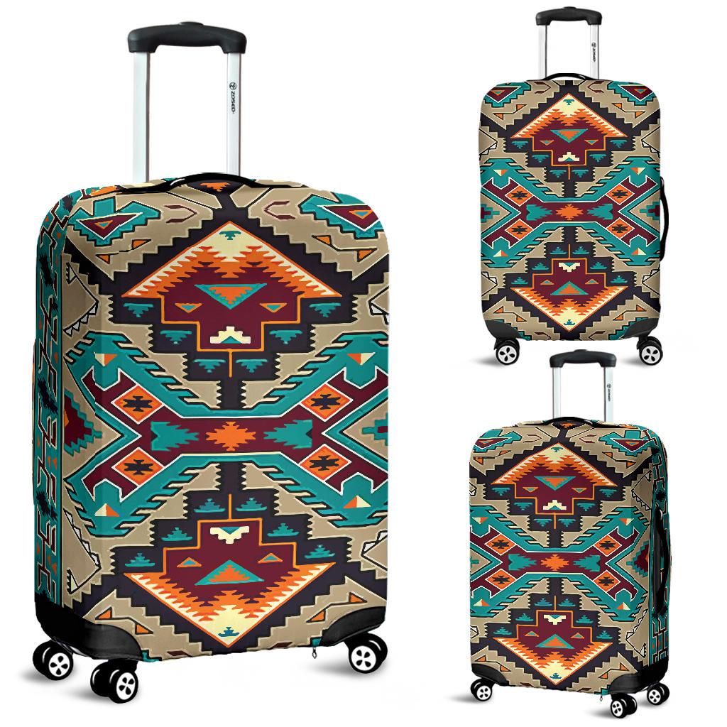 Tribe Blue Pattern Native American Luggage Covers LT10 - Wonder Print Shop