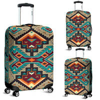 Tribe Blue Pattern Native American Luggage Covers LT10 - Wonder Print Shop
