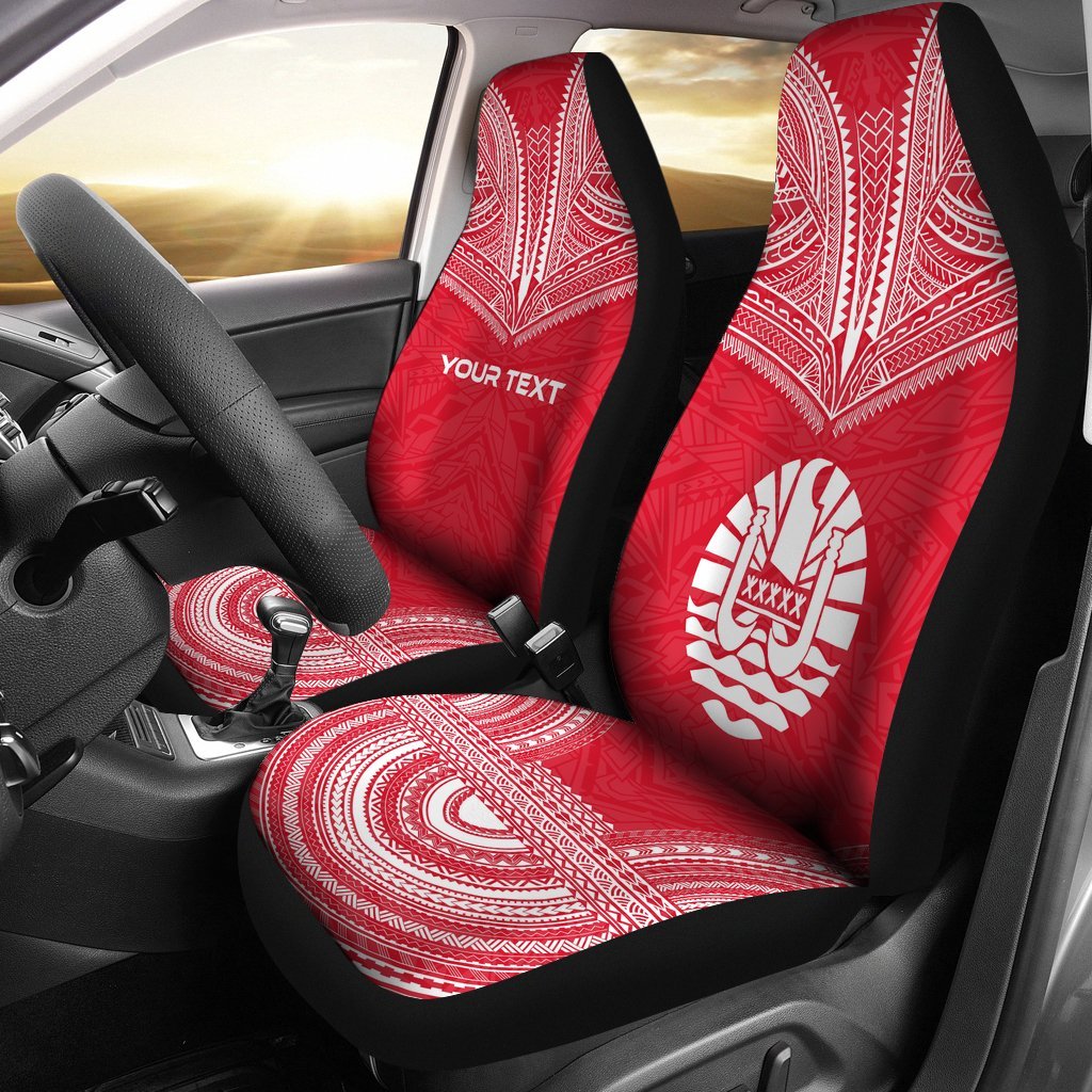 tahiti-custom-personalised-car-seat-cover-tahiti-flag-polynesian-chief-tattoo-red-version
