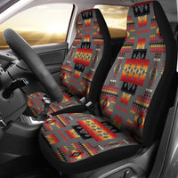 Gray Tribe Pattern Native American Car Seat Covers LT10 - Wonder Print Shop