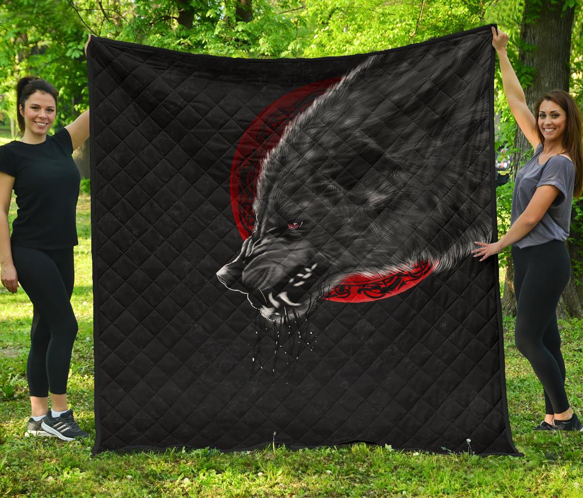 Viking Premium Quilt Wolf and Blood Moon RLT12 - Wonder Print Shop