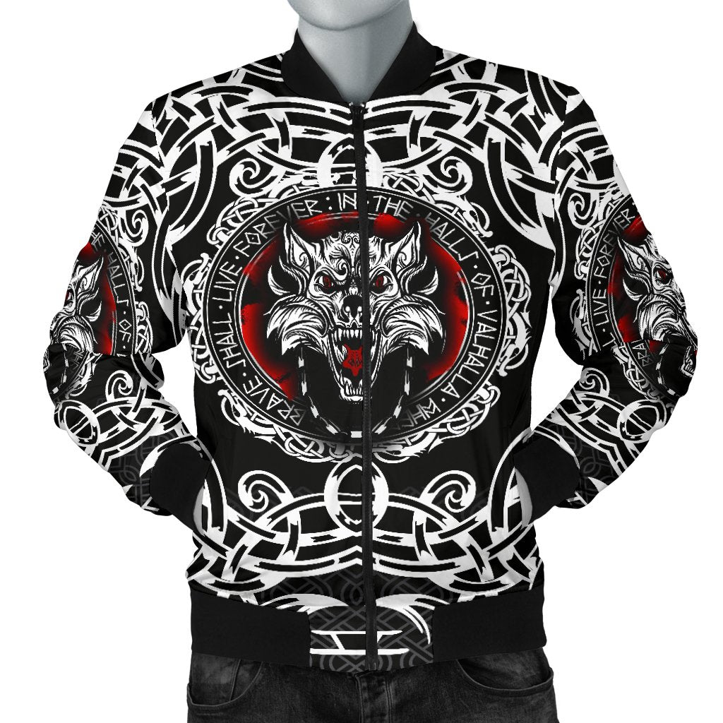Viking Men's Bomber Jacket, Fenrir Wolf RLT12 - Wonder Print Shop
