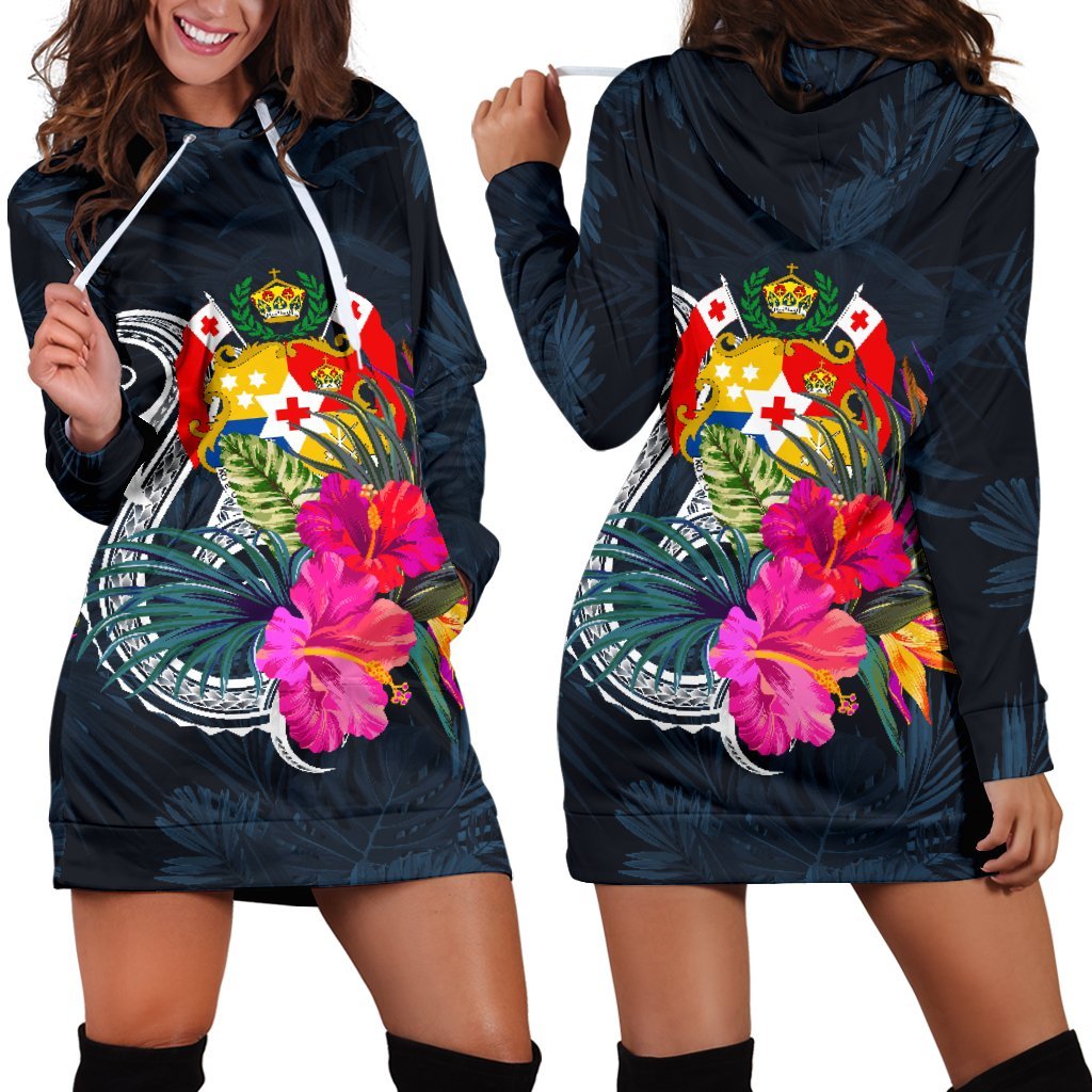 tonga-polynesian-womens-hoodie-dress-tropical-flower