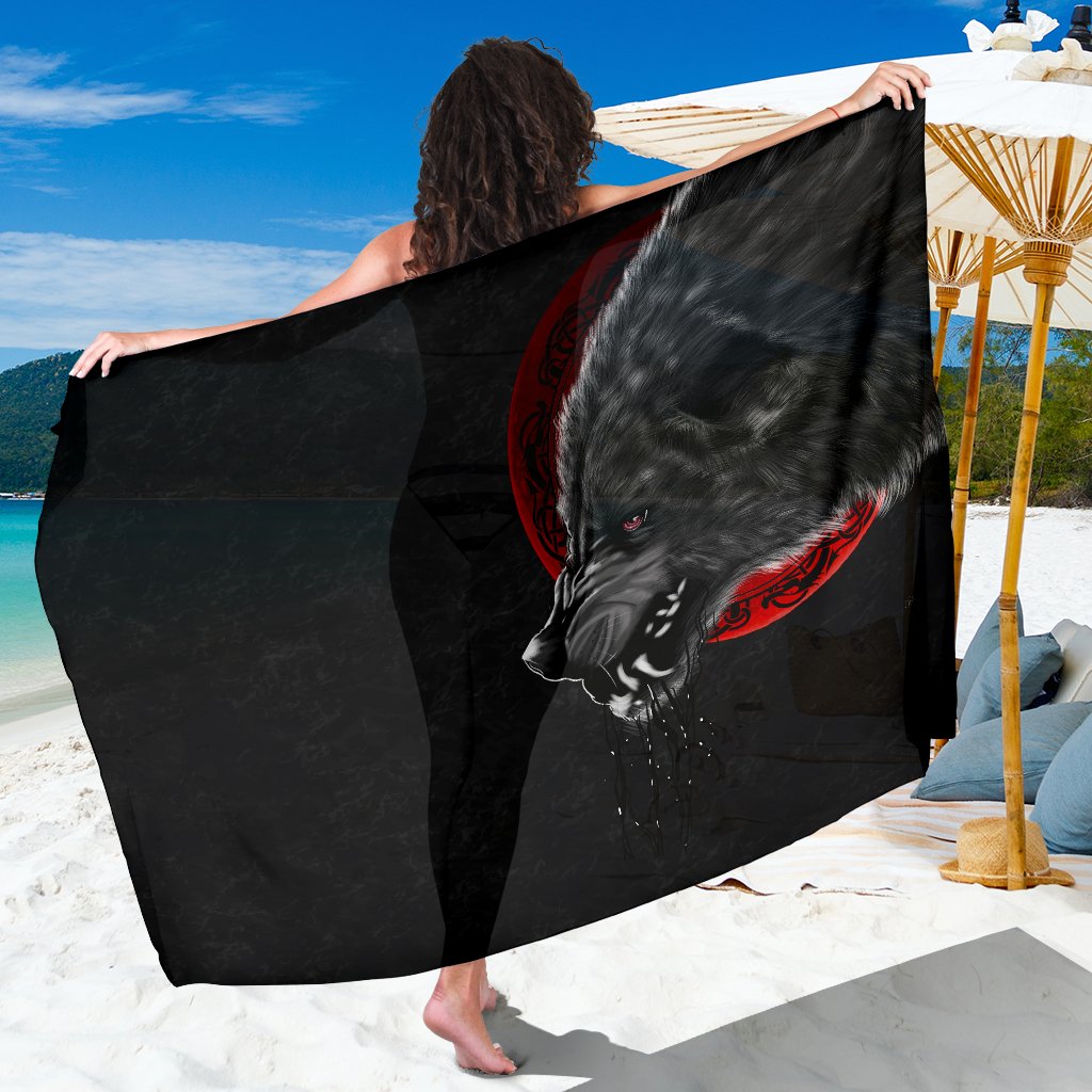 Viking Sarong Wolf and Blood Moon RLT12 - Wonder Print Shop