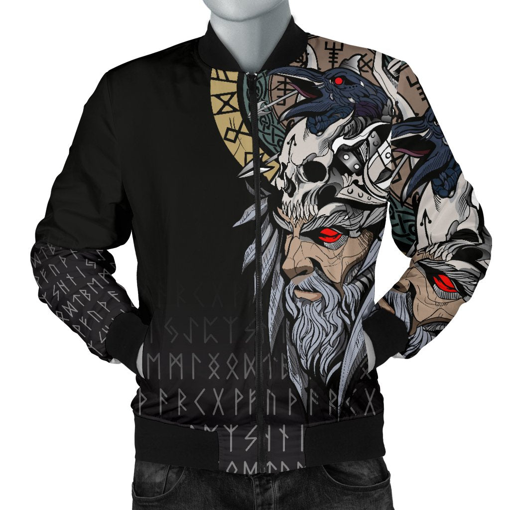 Viking Odin Raven Men's Bomber Jacket RLT12 - Wonder Print Shop