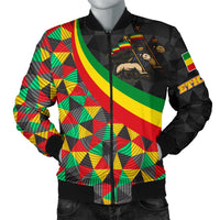 Ethiopia Men's Bomber Jacket - Ethiopia Rasta Lion - Wonder Print Shop