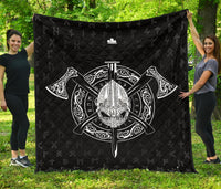 Viking Helmet Crossed Premium Quilt RLT12 - Wonder Print Shop