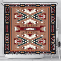 orange-geometric-native-american-shower-curtain