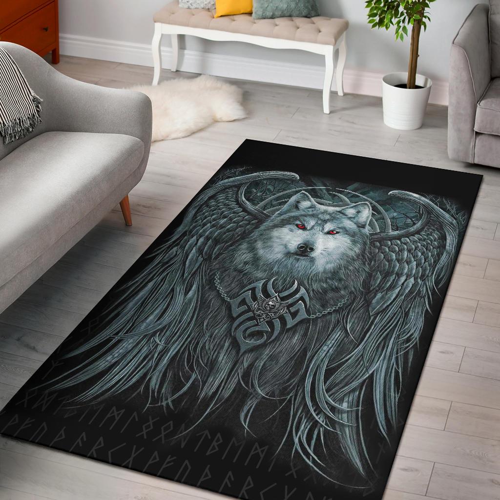 Viking Area Rug, Spiral Wolf Spirit RLT12 - Wonder Print Shop