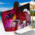 Kanaka Maoli Hawaiian Sarong, Polynesian Pineapple Banana Leaves Turtle Tattoo Pink - Wonder Print Shop
