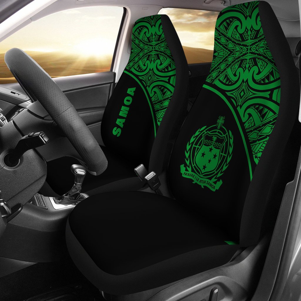 samoa-car-seat-covers-samoa-coat-of-arms-polynesian-green-curve