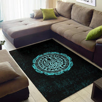 Viking Area Rug Viking Bear Claws Cyan Tattoo RLT12 - Wonder Print Shop