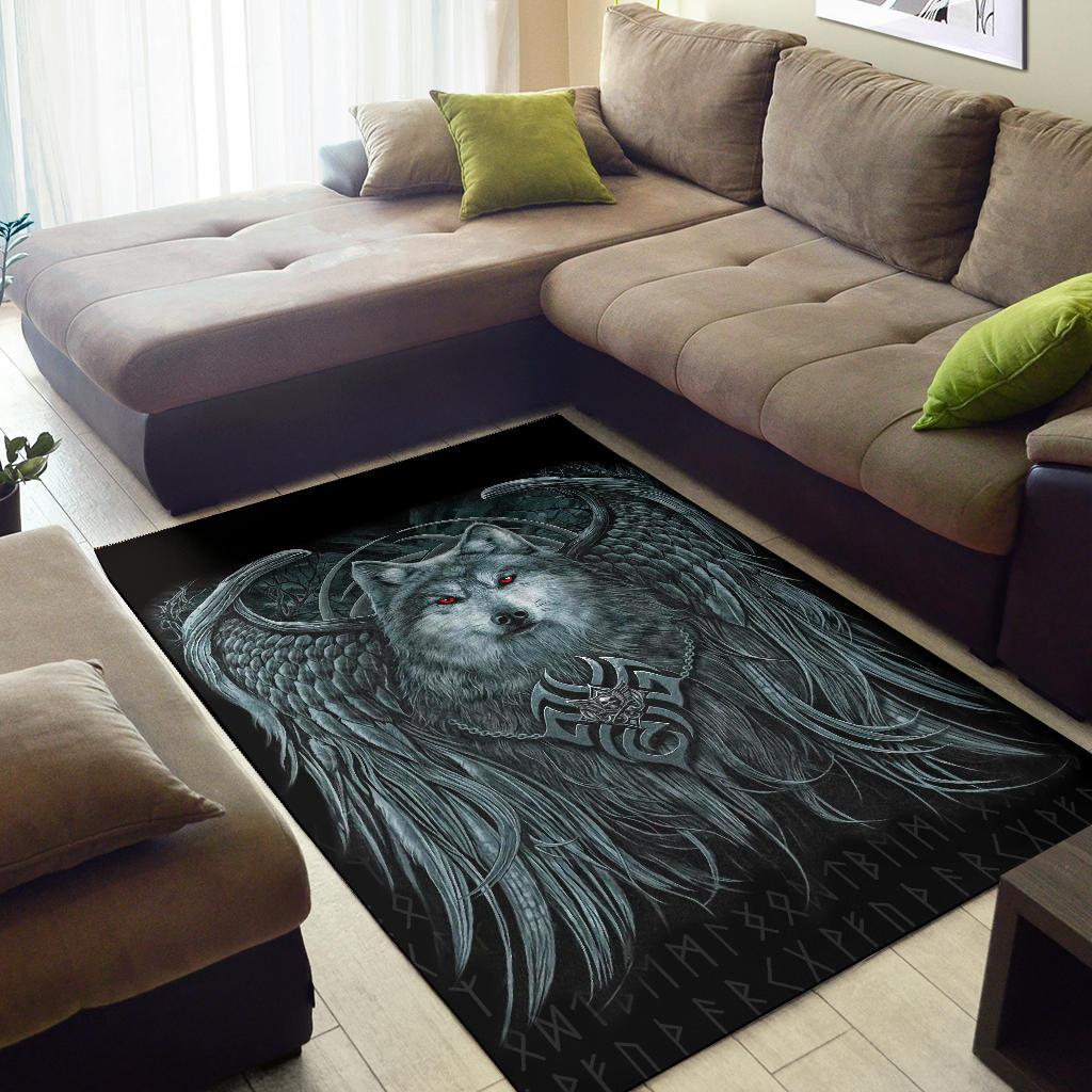 Viking Area Rug, Spiral Wolf Spirit RLT12 - Wonder Print Shop