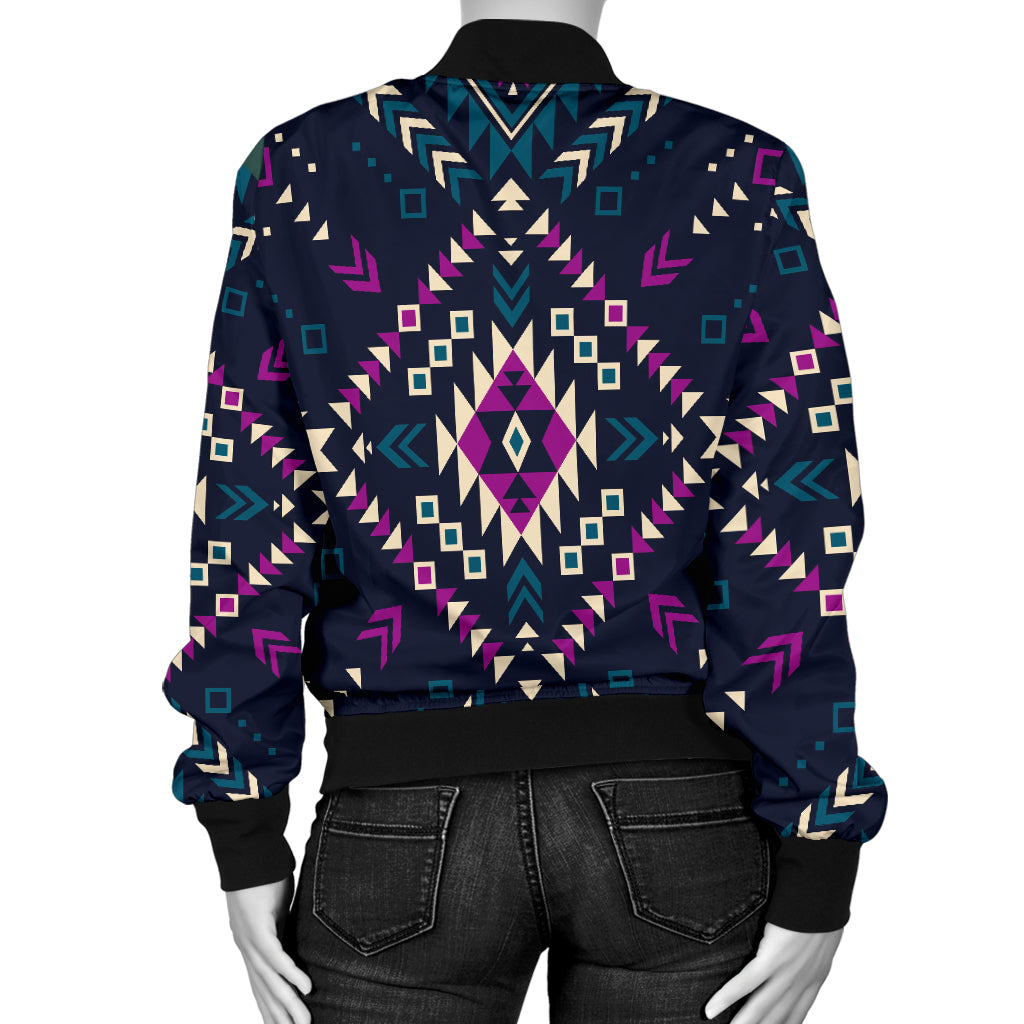Dark Color Pattern Women's Bomber Jacket LT10 - Wonder Print Shop