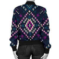 Dark Color Pattern Women's Bomber Jacket LT10 - Wonder Print Shop