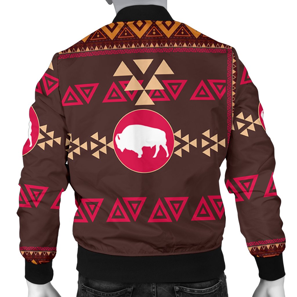Brown Bison Native American Bomber Jacket LT10 - Wonder Print Shop