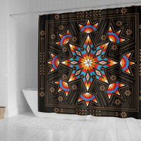 black-geometric-native-american-shower-curtain