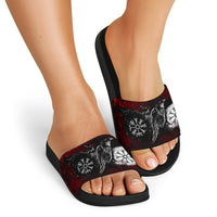 viking-slide-sandals-raven-of-odin-and-symbol-viking-on-blood-background