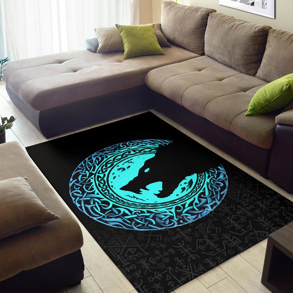 Viking Area Rug Fenrir Norse Wolf RLT12 - Wonder Print Shop