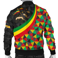 Ethiopia Men's Bomber Jacket - Ethiopia Rasta Lion - Wonder Print Shop
