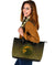 Viking Large Leather Tote Bag, Ethnic Odin Raven Gold RLT12 - Wonder Print Shop