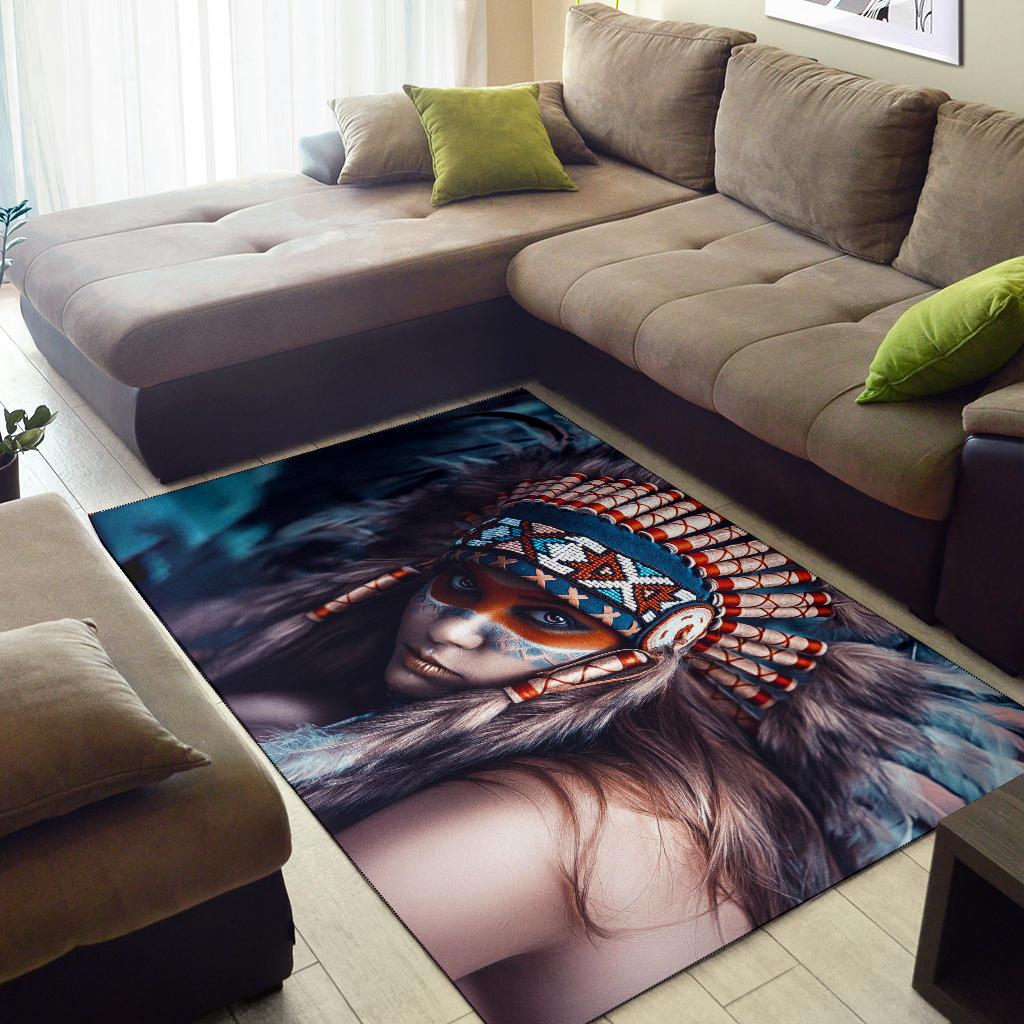 3D Native Girl Native American Area Rug LT10 - Wonder Print Shop