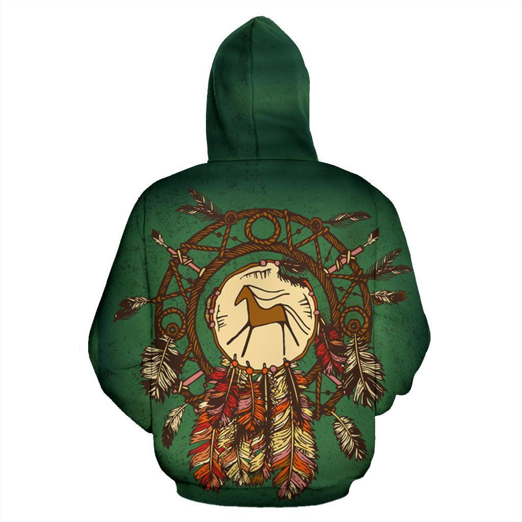 Horse Dreamcacther Native American All Over Zip Up Hoodie LT10 - Wonder Print Shop