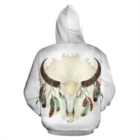 Mandala White Bison Native American All Over Hoodie LT10 - Wonder Print Shop