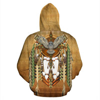 Snow Owl Dreamcatcher Breastplate Native American All Over Hoodie LT10 - Wonder Print Shop