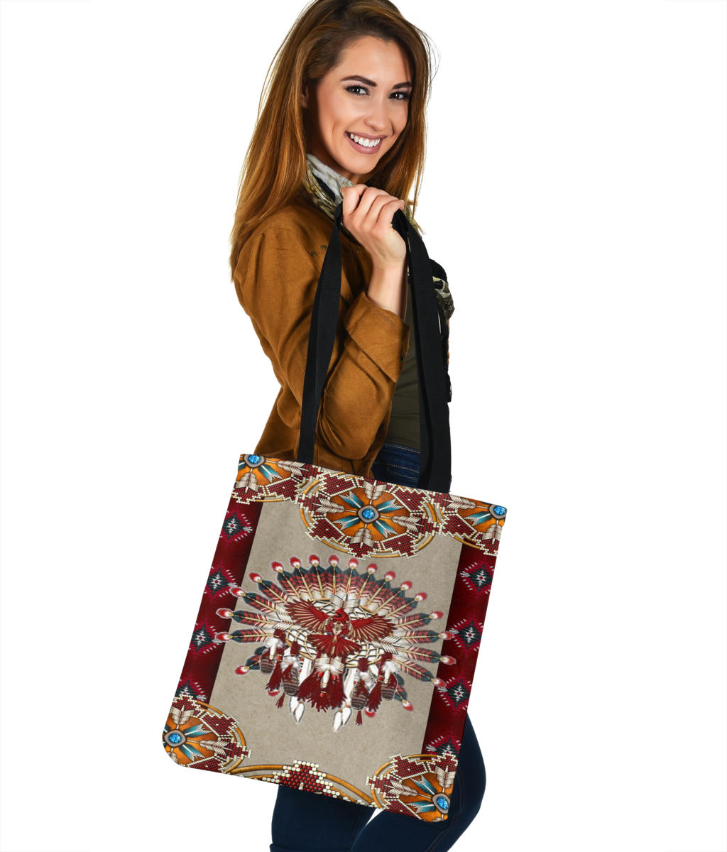 native-american-mandala-thunderbird-red-tote-bags