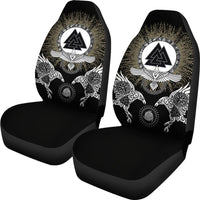 Viking Car Seat Covers Raven, Valknut and Vegvisir RLT12 - Wonder Print Shop