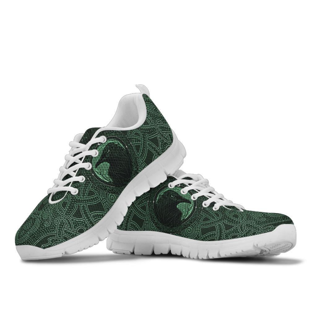 Viking Sneakers, Ethnic Odin Raven Green RLT12 - Wonder Print Shop