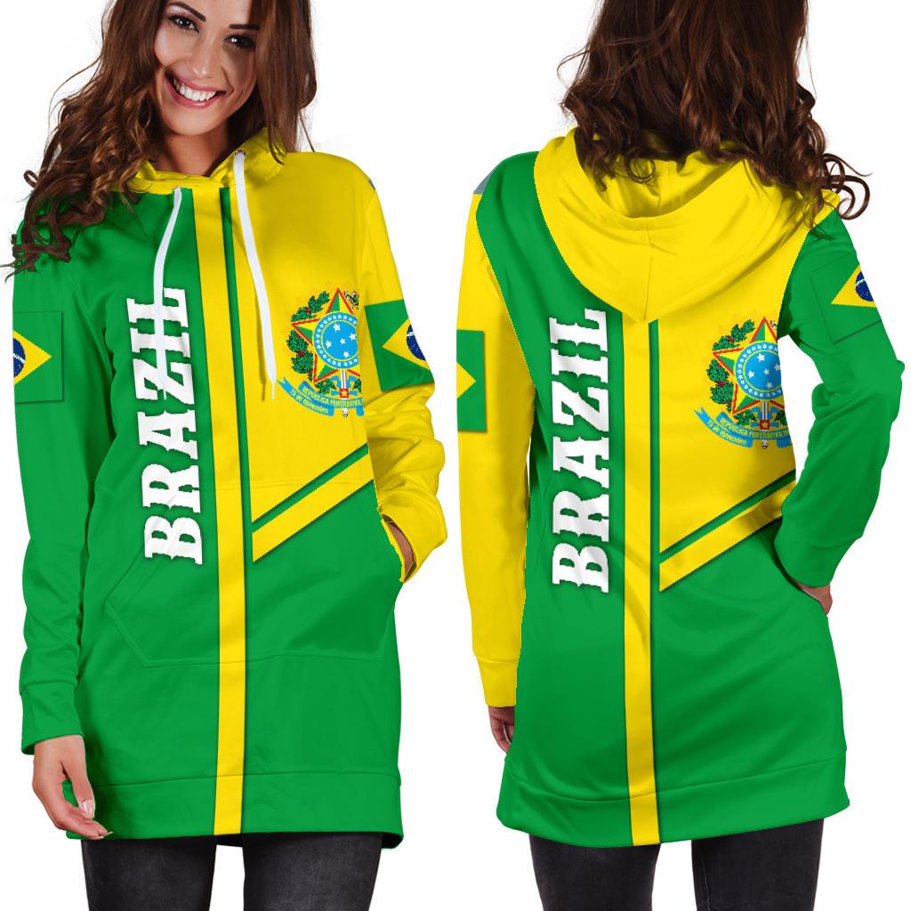 Brazil Women Hoodie Dress Streetwear Style - Wonder Print Shop