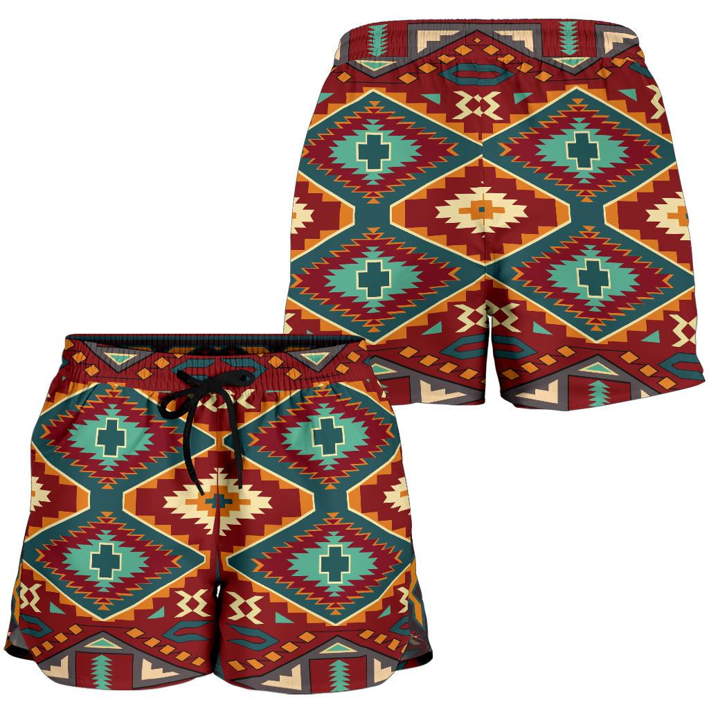 native-american-united-tribes-pattern-all-over-print-women-shorts