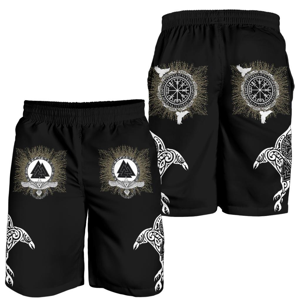 viking-all-over-print-mens-shorts-raven-valknut-and-vegvisir