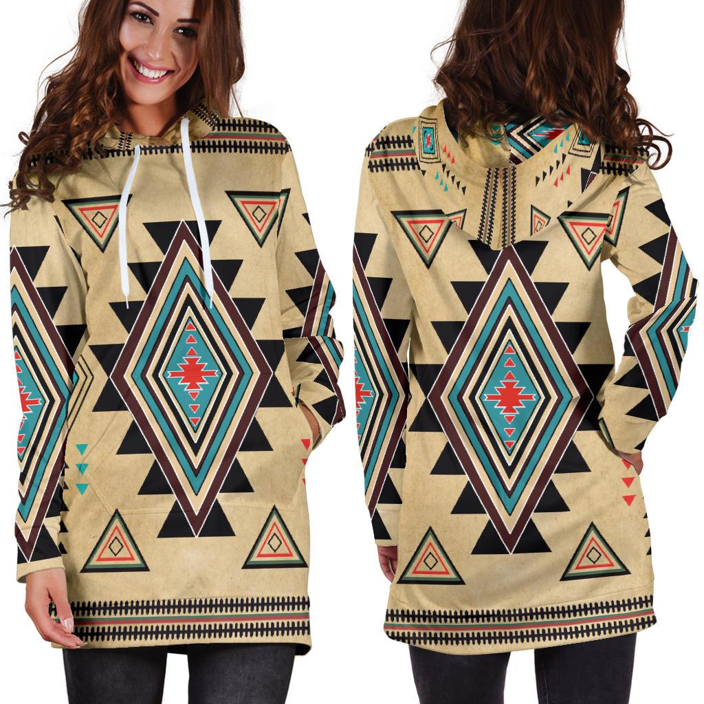 Southwest Symbol Native American Hoodie Dress LT10 - Wonder Print Shop