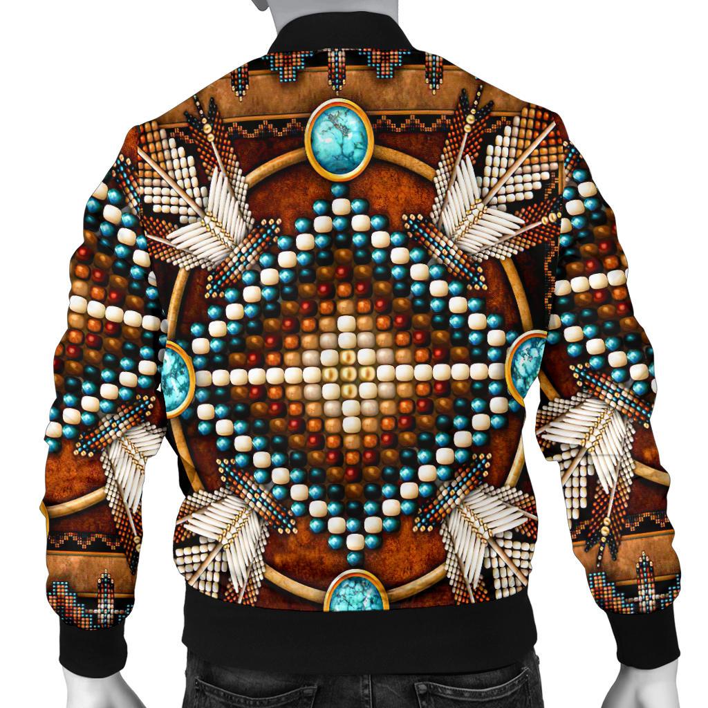 Naumaddic Arts Brown Native American Bomber Jacket LT10 - Wonder Print Shop