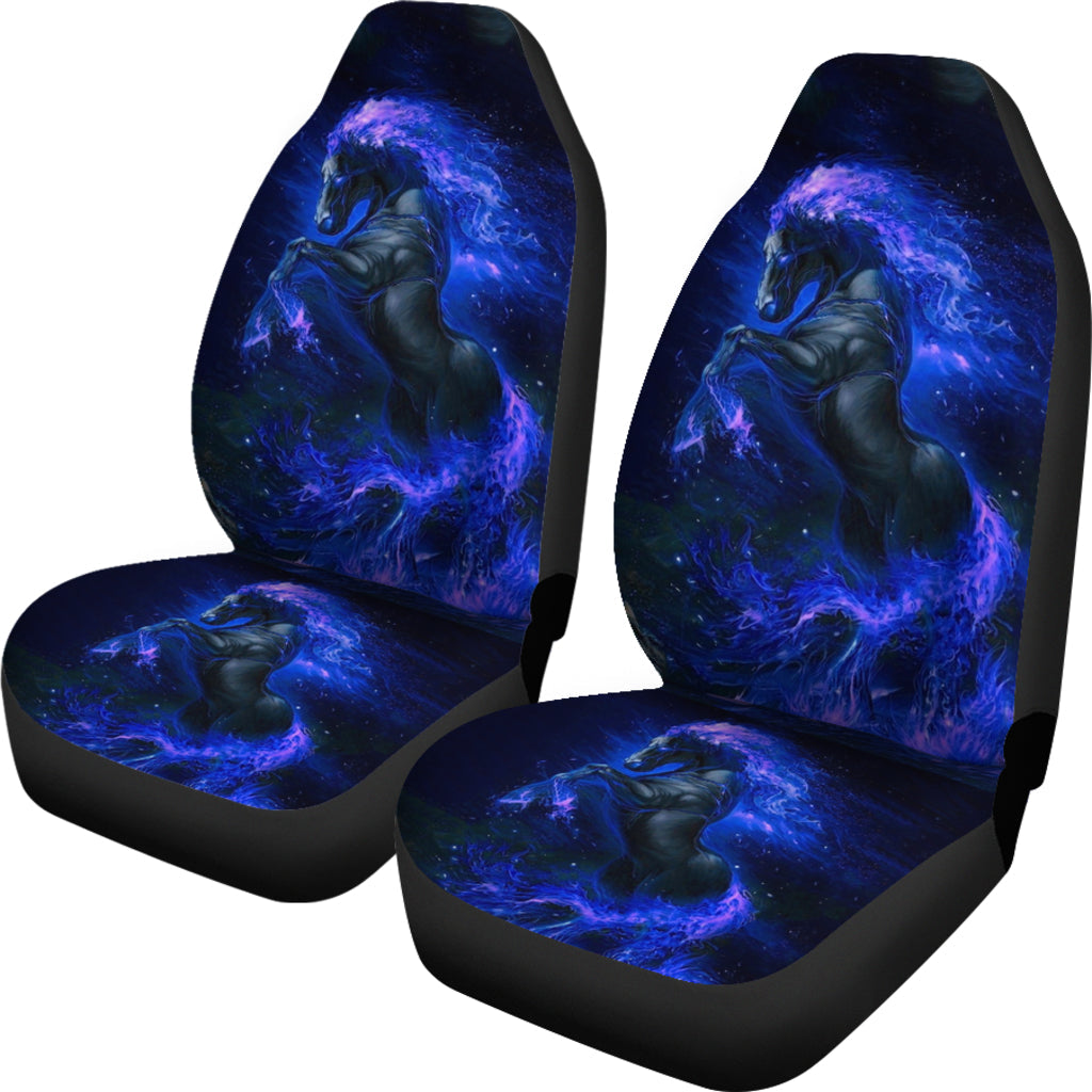 Blue Fire Horse Car Seat Covers LT10 - Wonder Print Shop