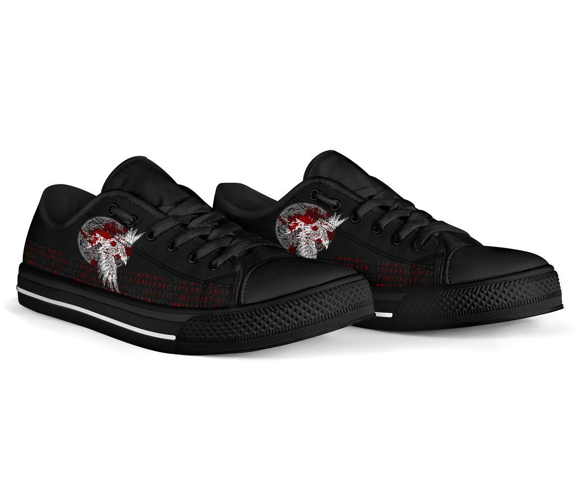 viking-low-top-shoes-mystical-raven-tattoo-blood