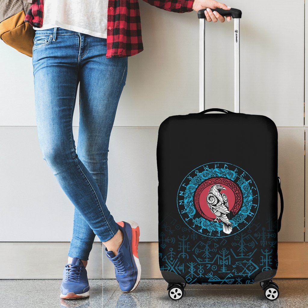 Viking Luggage Covers - Raven Celtic Cyan RLT12 - Wonder Print Shop