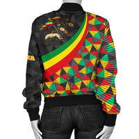 Ethiopia Women's Bomber Jacket - Ethiopia Rasta Lion - Wonder Print Shop