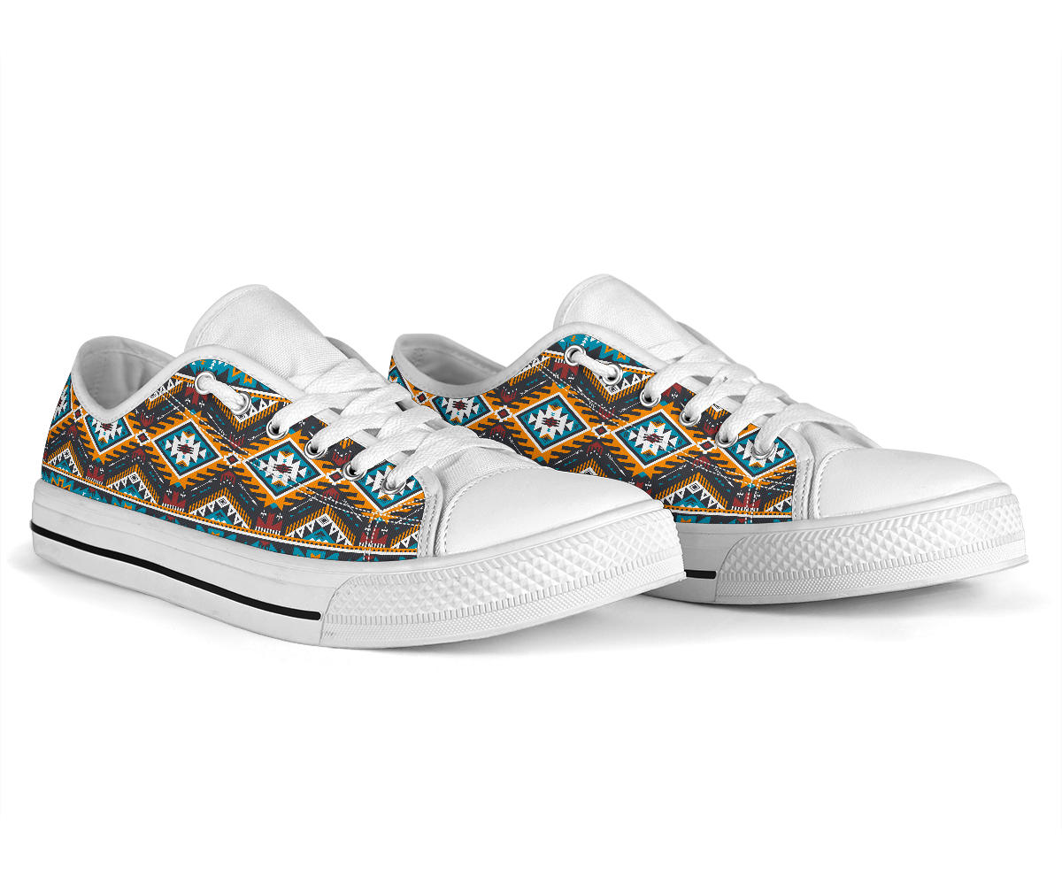 native-american-yellow-aztec-geometric-low-top-shoes